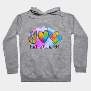 autism puzzle love peace Hoodie